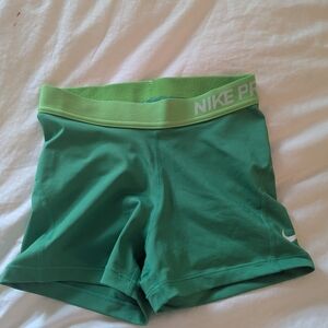 Nike Pro Green Athletic Shorts